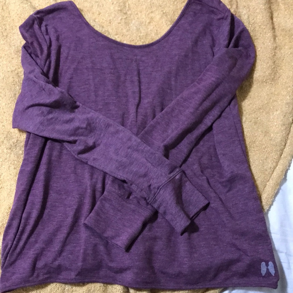 Purple cross back sweater